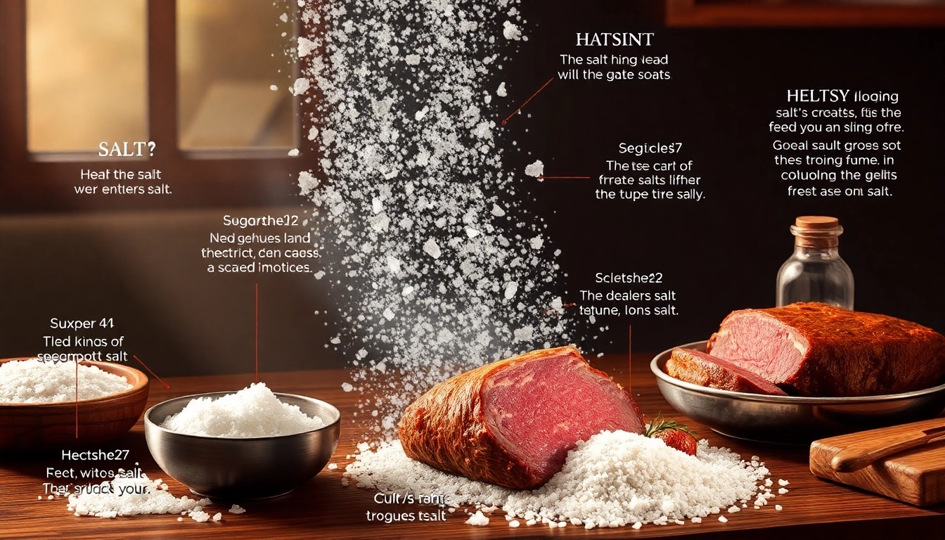 Salting meat with various types of salt for preservation techniques