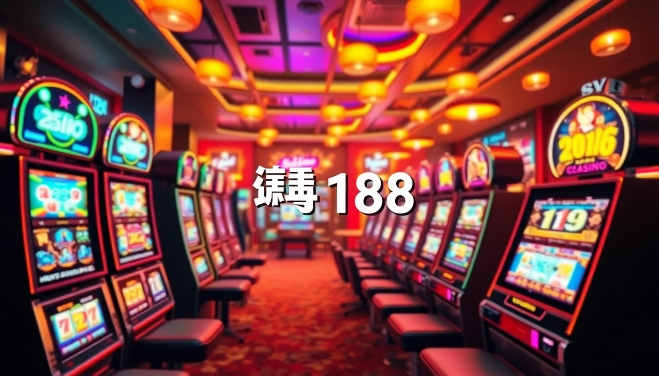 Engage with สล็อต168 slot machines in a vibrant, neon-lit casino environment showcasing excitement and action.