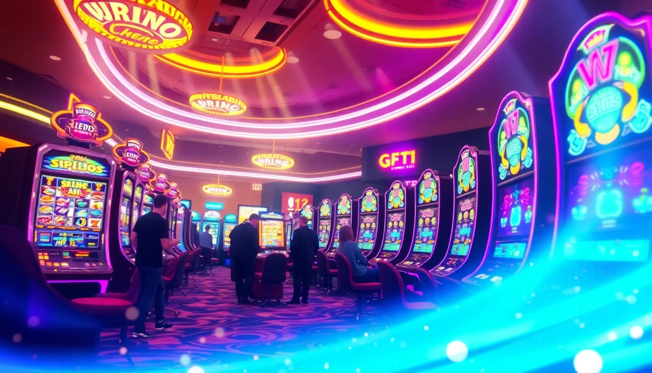 Experience the thrill of สล็อต777 as players enjoy vibrant slot machines in a lively casino atmosphere.