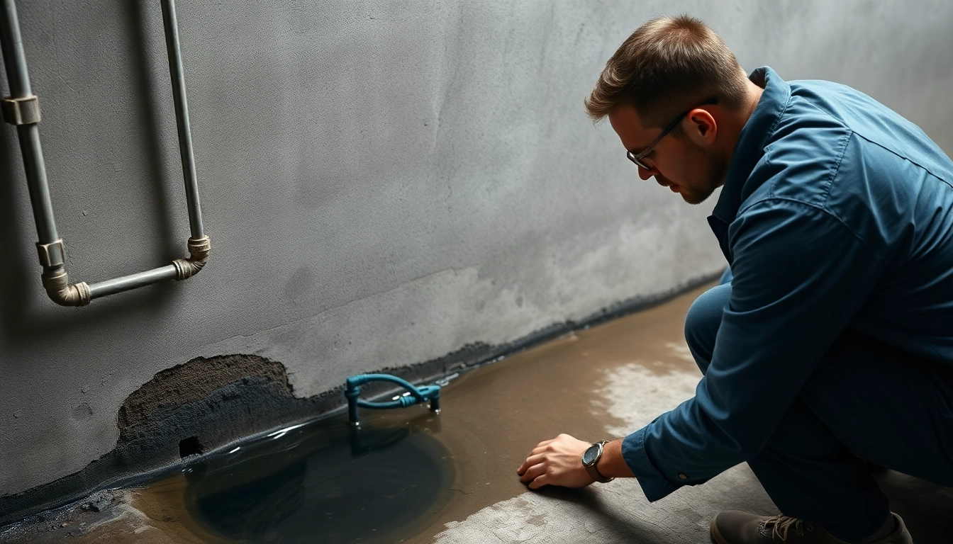 Understand what is slab leakage as a technician evaluates water damage under a concrete floor.