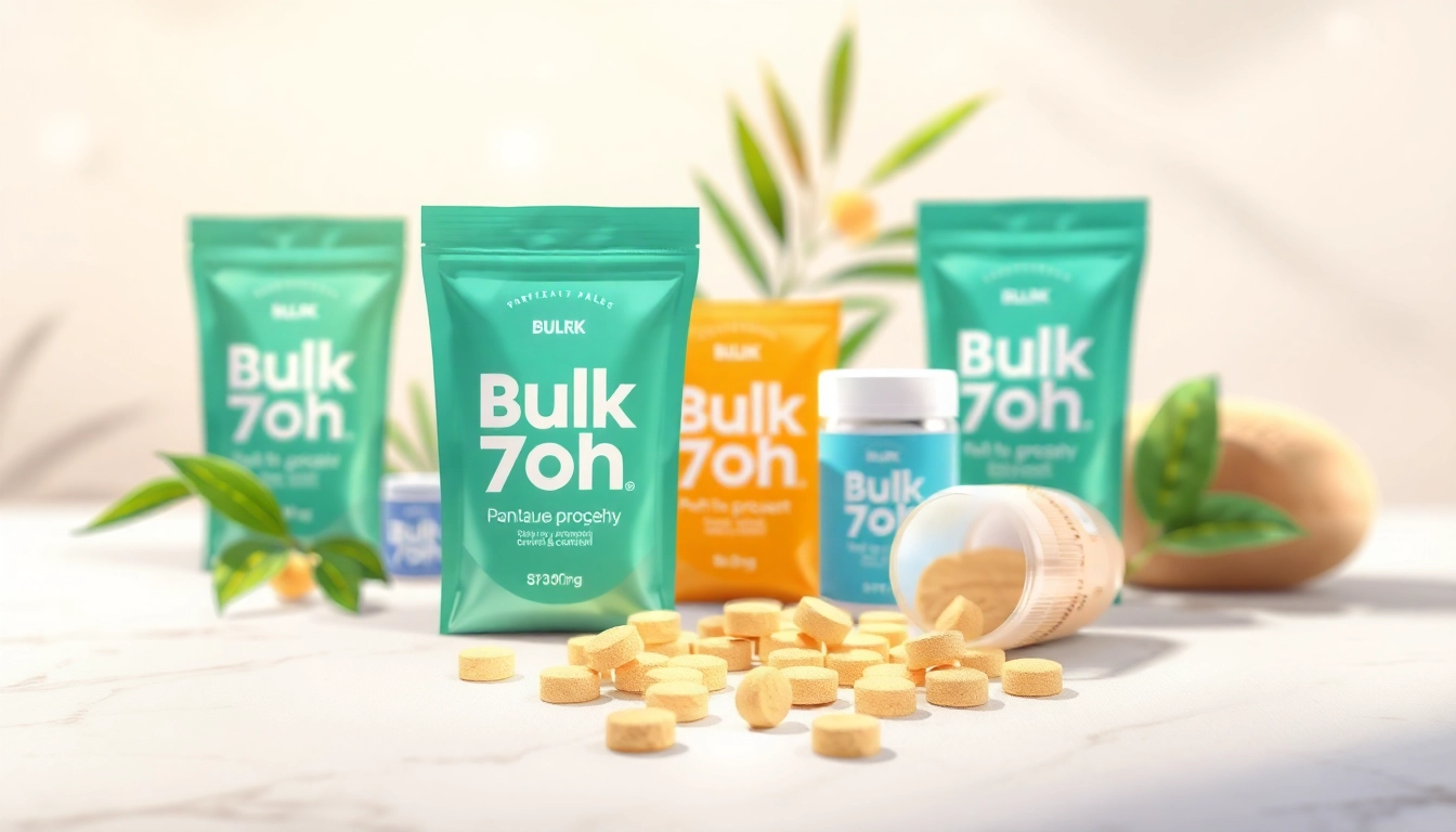 Display Bulk 7oh tablets showcasing vibrant packaging and natural elements for an appealing presentation.