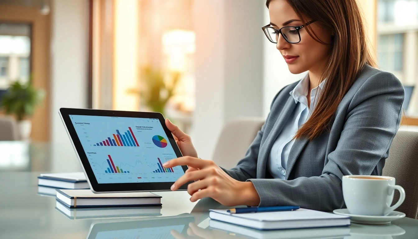 Find competitor pricing through strategic analysis with a businesswoman at a modern office.
