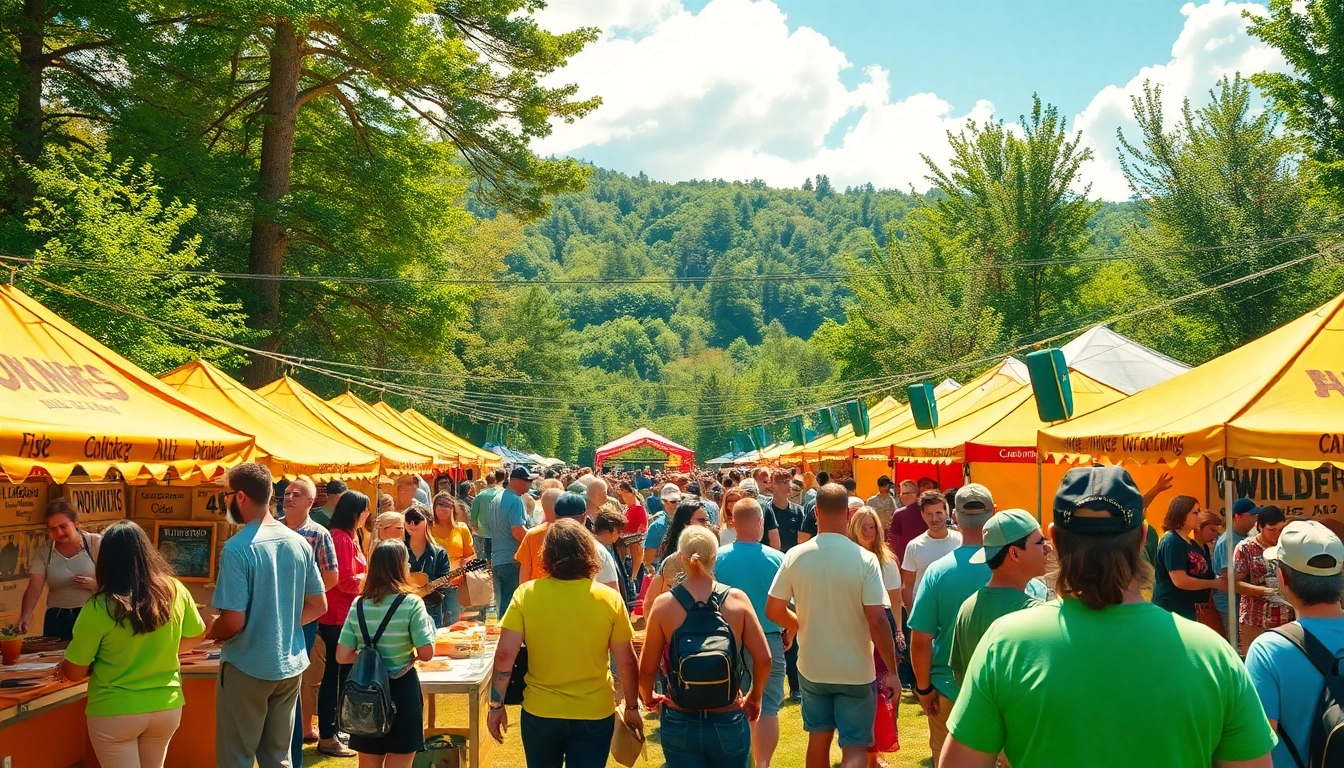 Experience vibrant wildfire events with diverse activities and a lively atmosphere in a festival setting.