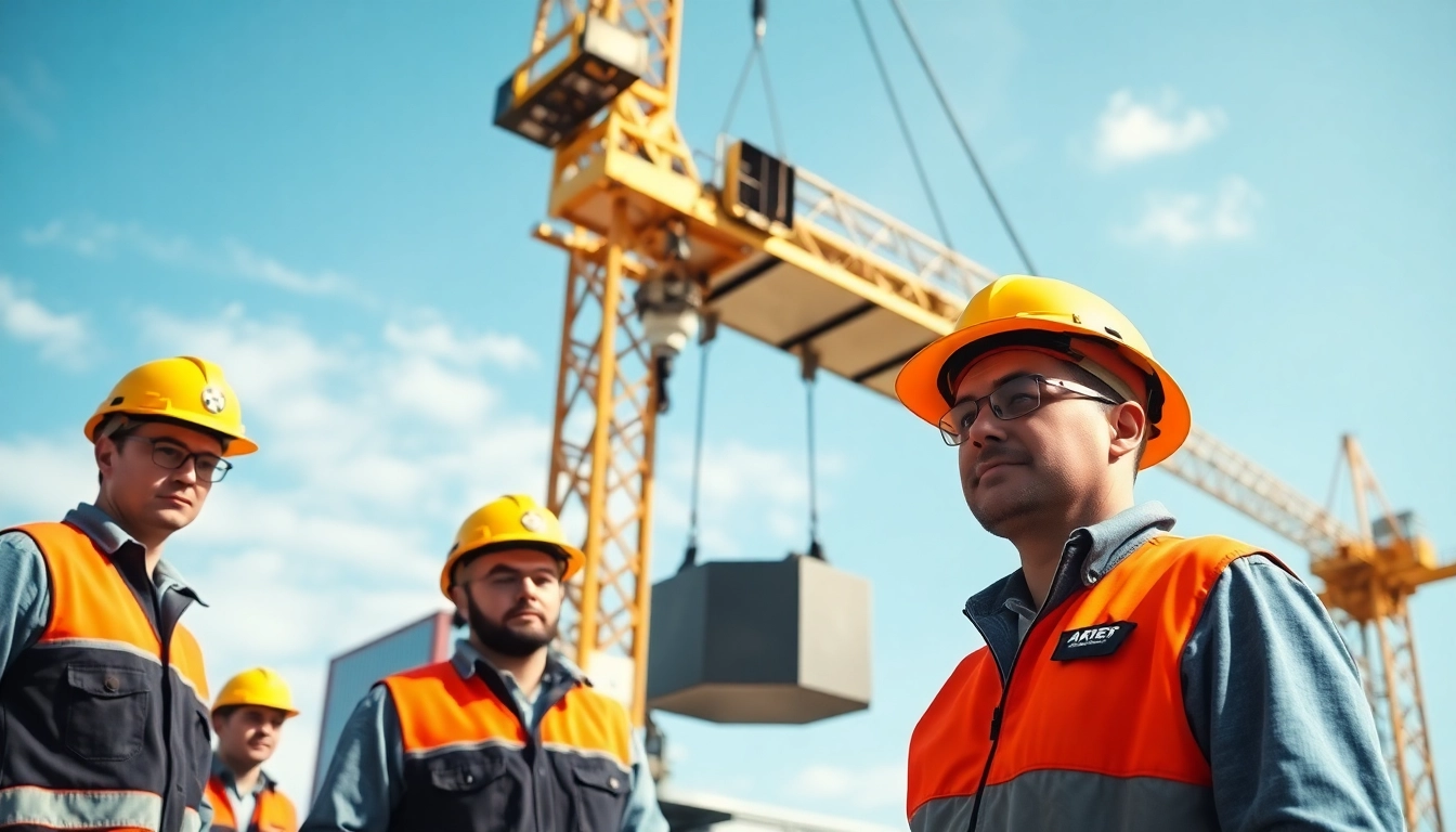 Level 5 lifting operations answers illustrated with professionals engaged in a crane lift on a construction site.