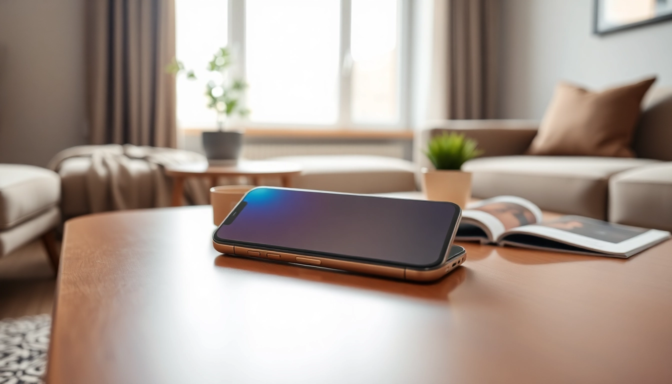 View a stunning iPhone 16 Pro Max to buy, showcasing its elegance and modern features on a contemporary table.