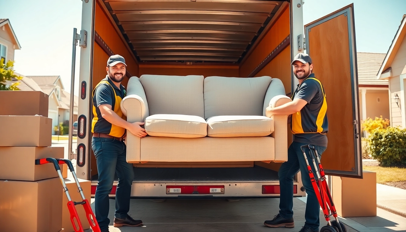 Cheap movers efficiently lifting a couch during a move, showcasing teamwork and professionalism.
