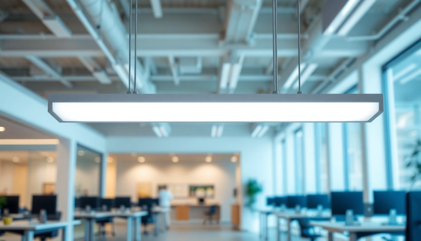 Highlighting LED Batten Fixture Customized in a contemporary office space, showcasing sleek design and optimal lighting.